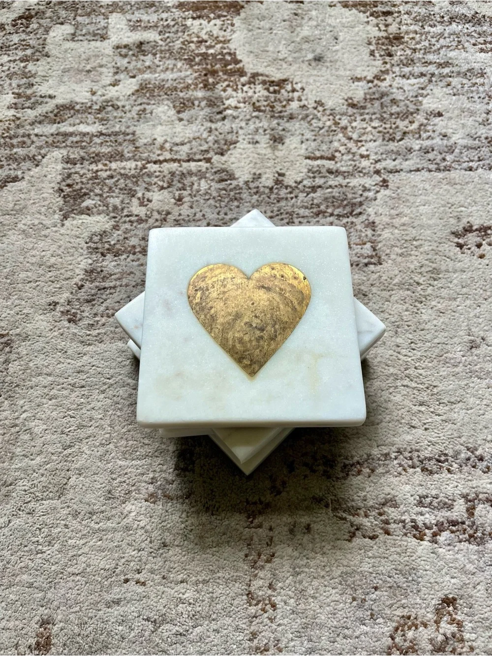 Anthropologie Marble Heart Coasters, Set of 4